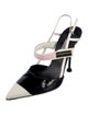 Prada Leather Colorblock Pattern Slingback Pumps