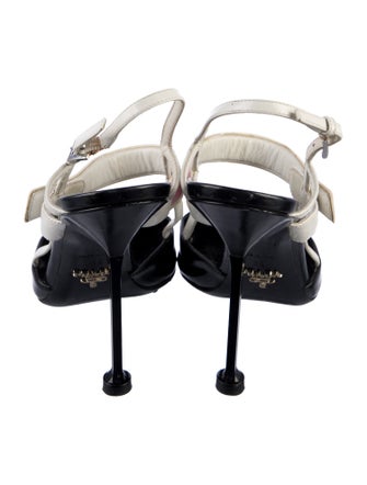 Prada Leather Colorblock Pattern Slingback Pumps