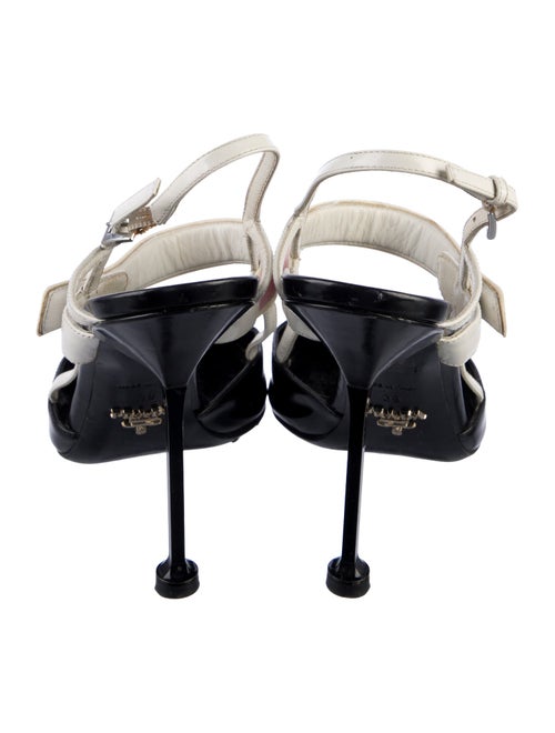 Prada Leather Colorblock Pattern Slingback Pumps