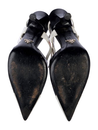 Prada Leather Colorblock Pattern Slingback Pumps