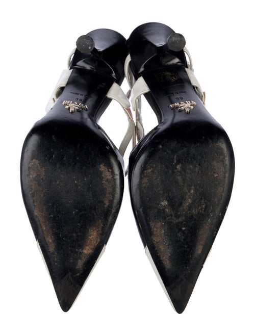 Prada Leather Colorblock Pattern Slingback Pumps