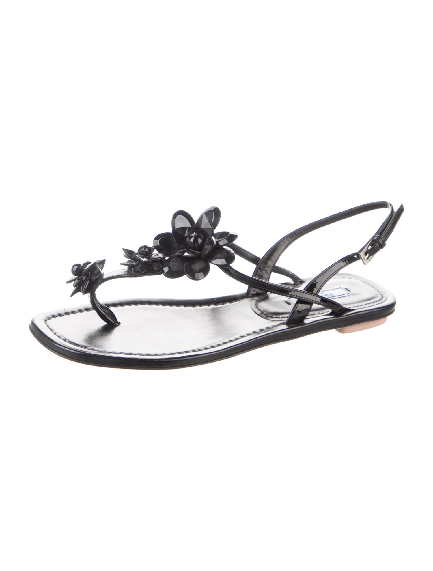 Prada Patent Leather Slingback Sandals