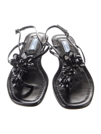 Prada Patent Leather Slingback Sandals