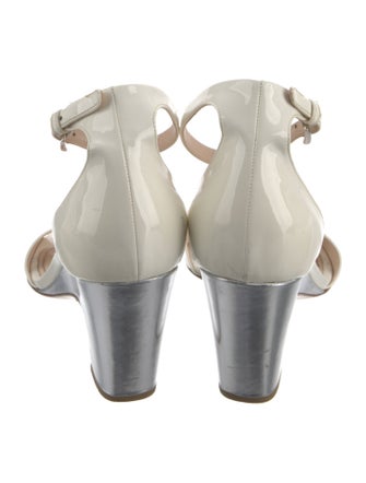 Prada Patent Leather Cutout Accent D'Orsay Pumps