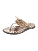 Prada Snakeskin Animal Print Flip Flops