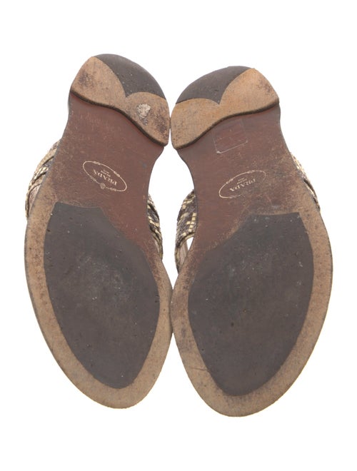Prada Snakeskin Animal Print Flip Flops
