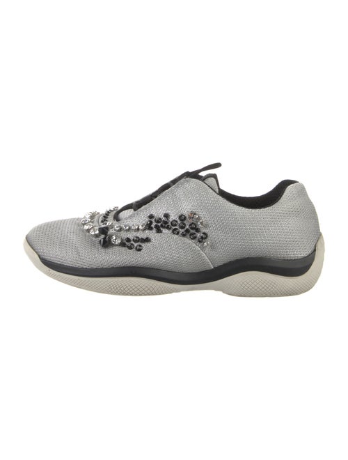 Prada Mesh Crystal Embellishments Sneakers