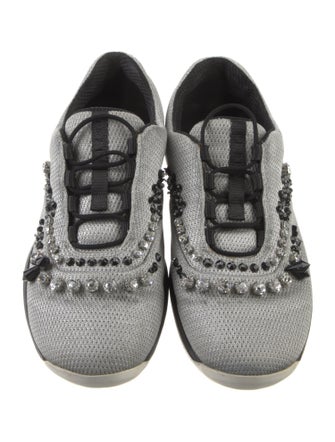 Prada Mesh Crystal Embellishments Sneakers