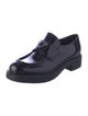 Prada Enameled Metal Triangle Leather Oxfords
