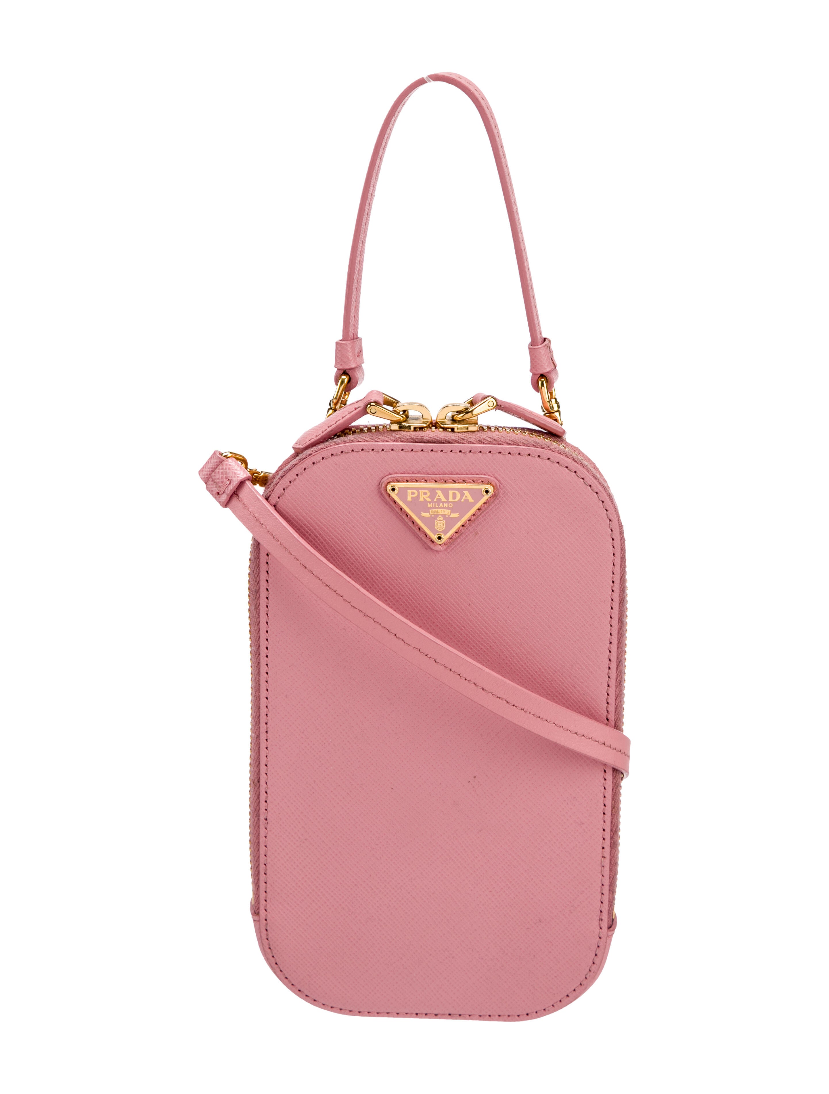 Prada Enameled Metal Triangle Triangle