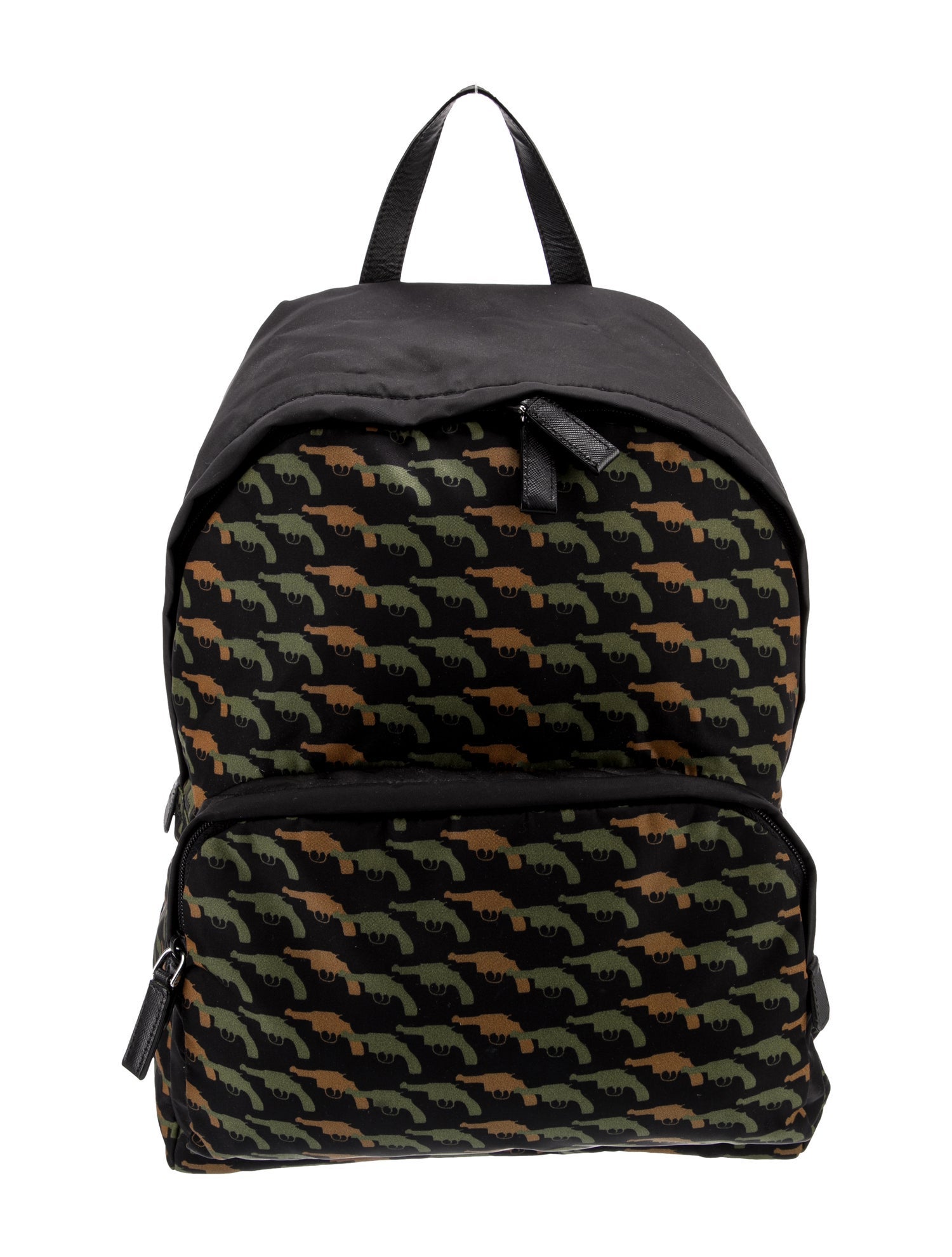 Prada Saffiano Leather Tessuto Stampata Backpack