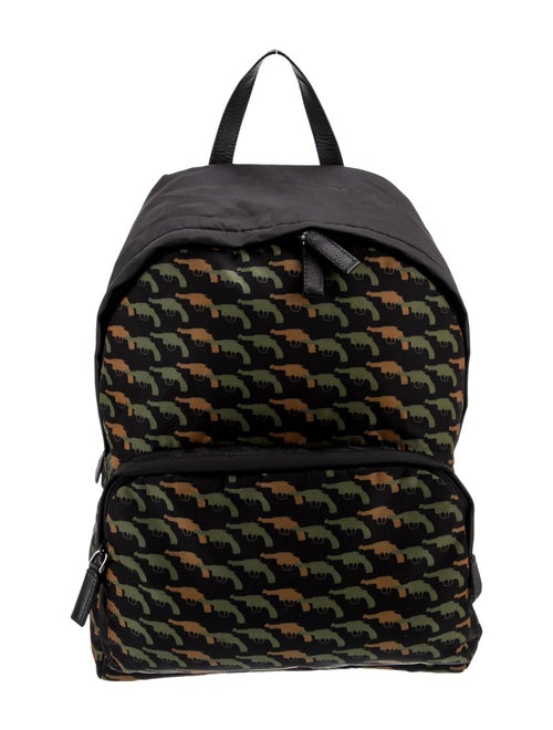 Prada Saffiano Leather Tessuto Stampata Backpack