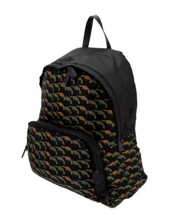 Prada Saffiano Leather Tessuto Stampata Backpack