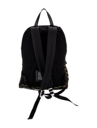 Prada Saffiano Leather Tessuto Stampata Backpack