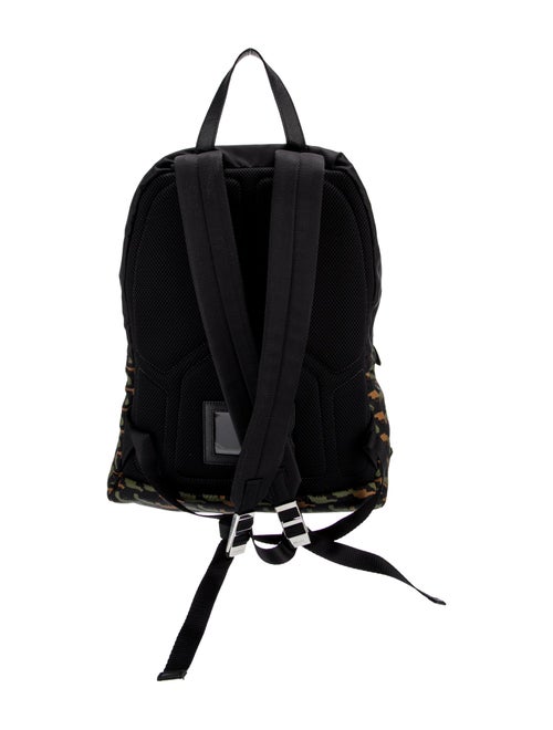 Prada Saffiano Leather Tessuto Stampata Backpack