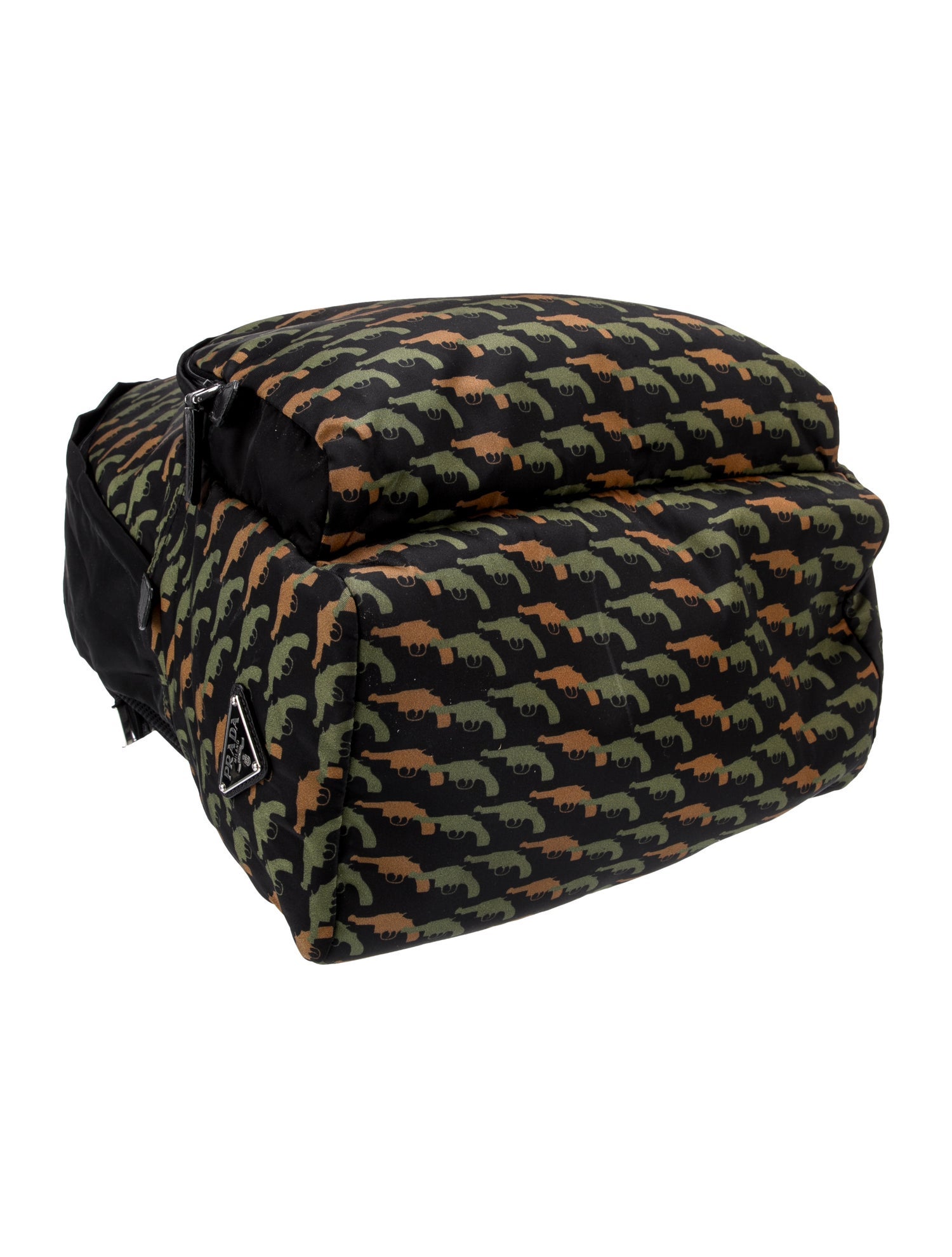 Prada Saffiano Leather Tessuto Stampata Backpack