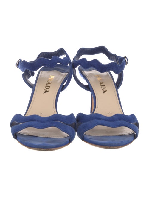 Prada Suede Scalloped Accent Sandals