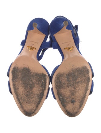 Prada Suede Scalloped Accent Sandals