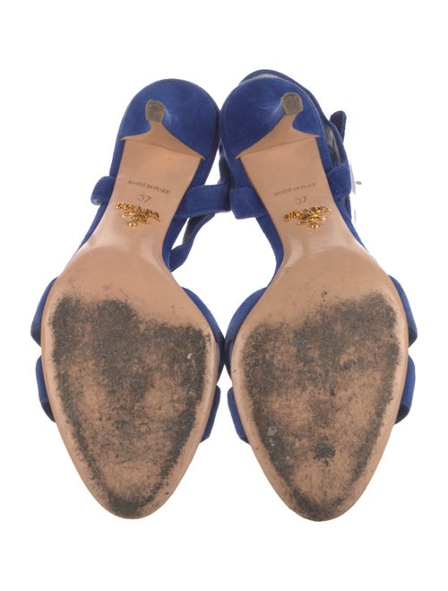 Prada Suede Scalloped Accent Sandals