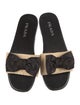 Prada Straw Bow Accents Slides
