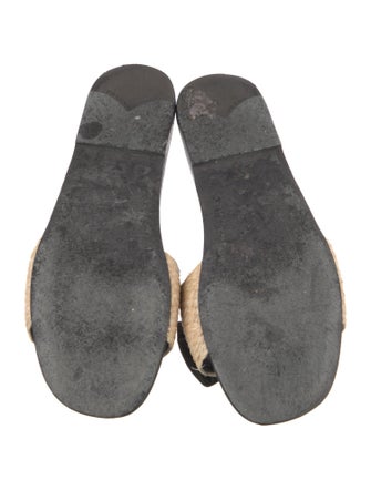 Prada Straw Bow Accents Slides