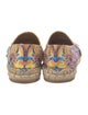 Prada Printed Embroidered Accent Espadrilles