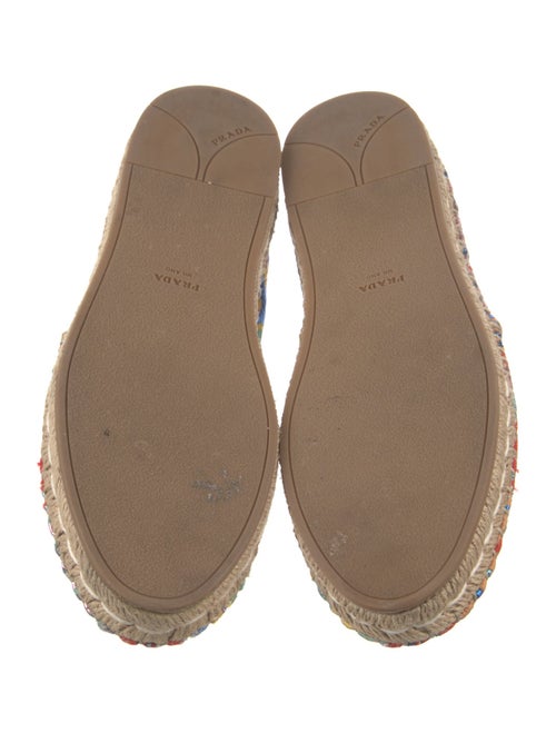 Prada Printed Embroidered Accent Espadrilles