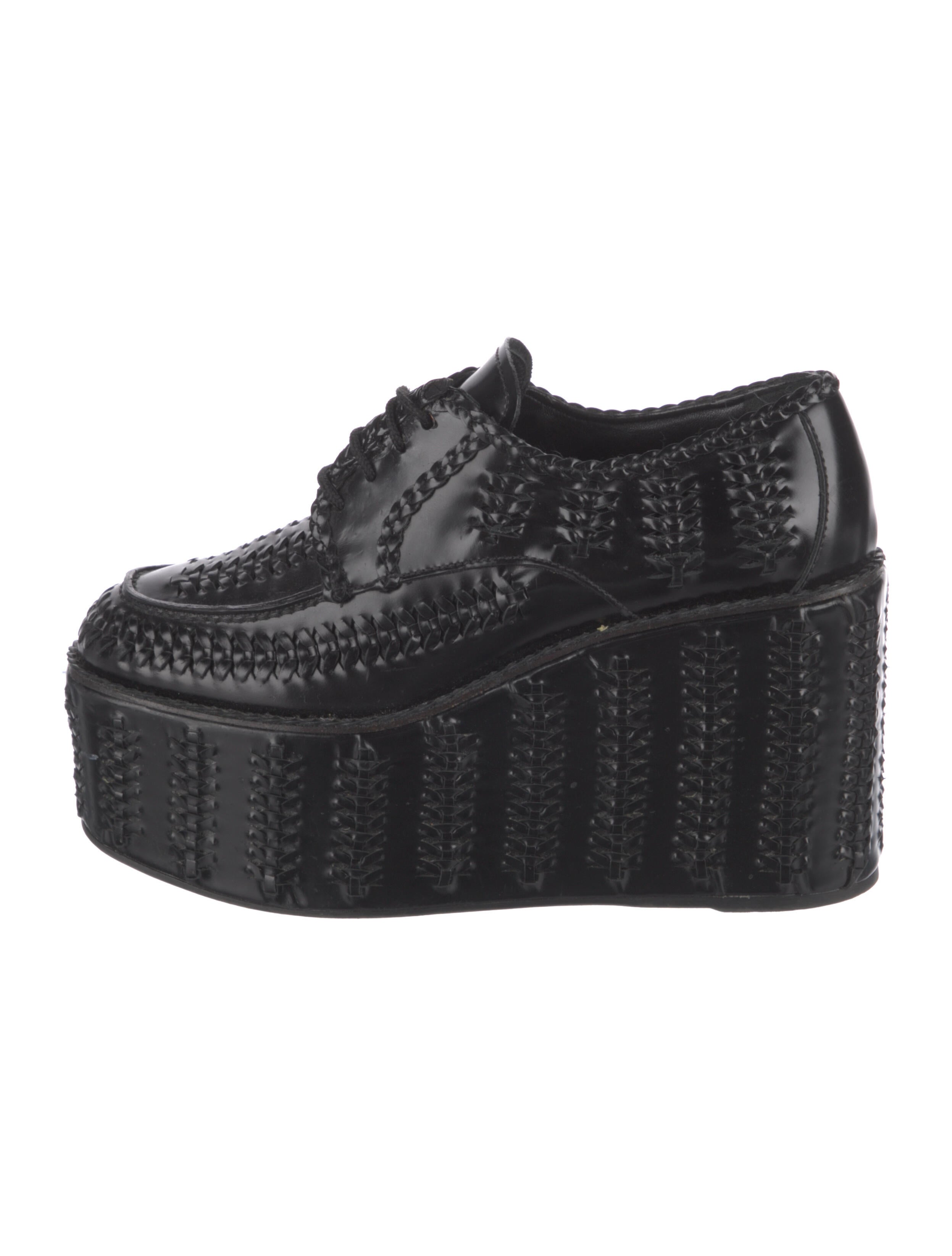 Prada Leather Braided Accents Oxfords