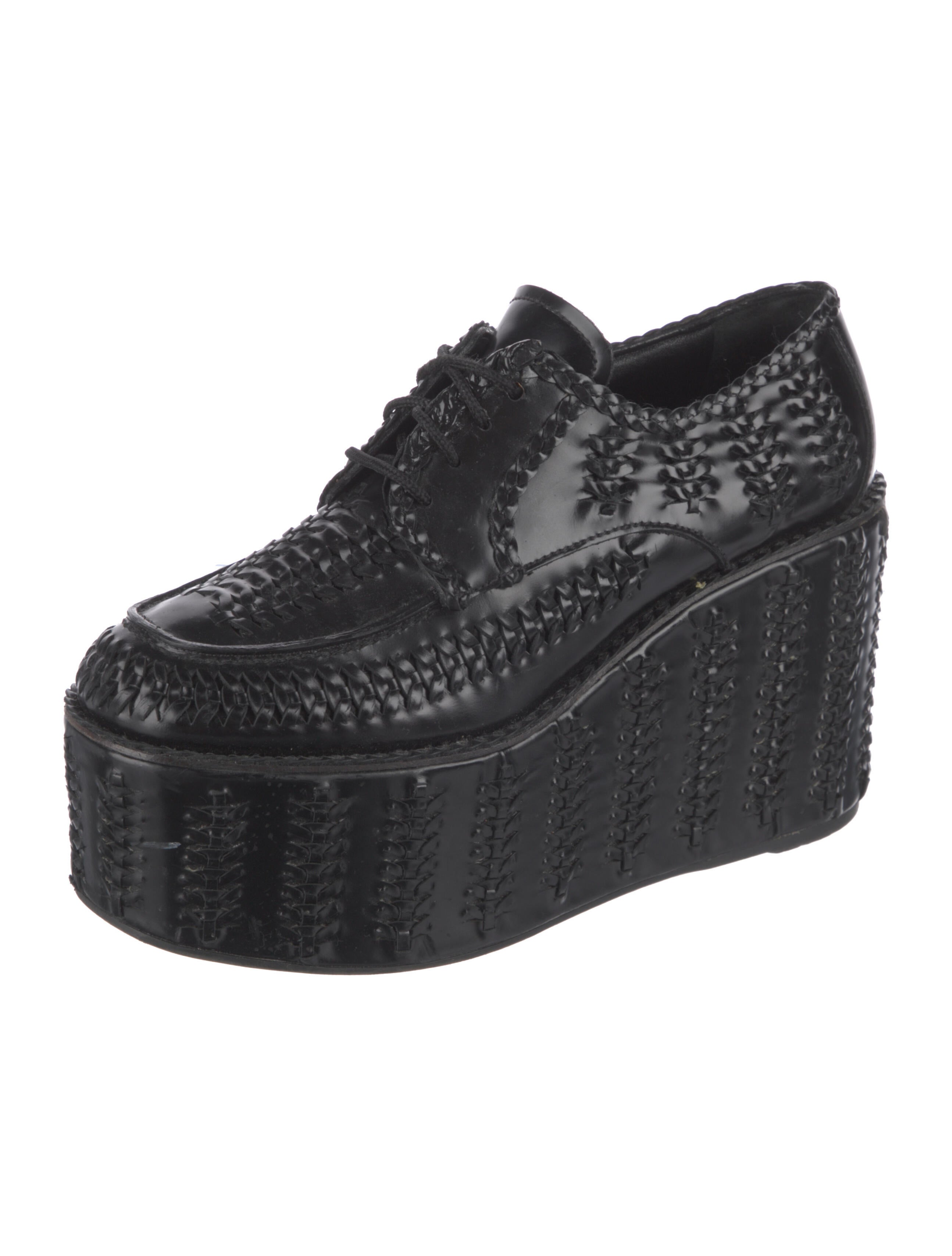Prada Leather Braided Accents Oxfords