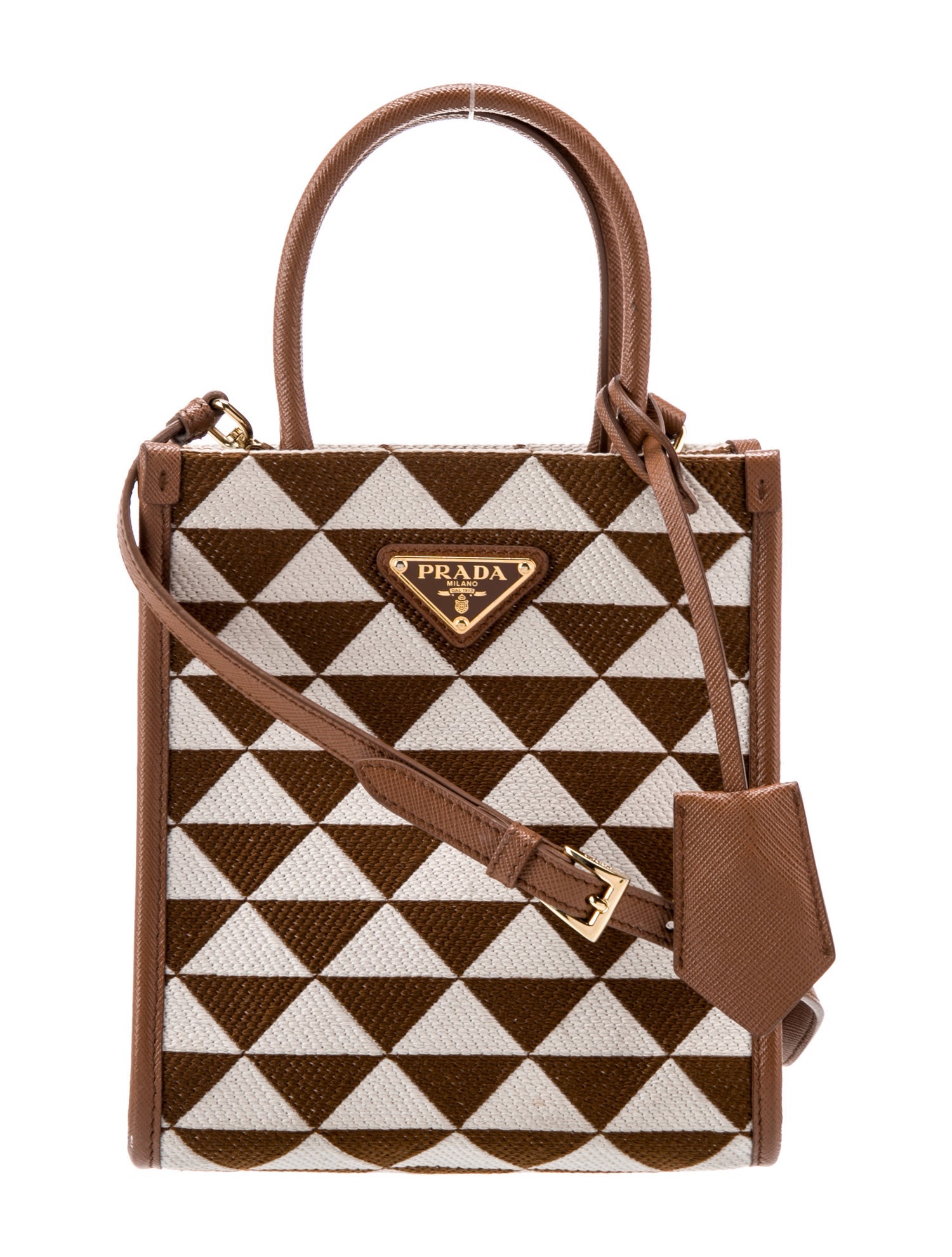 Prada Enameled Metal Triangle 2022 Triangolo Jacquard Symbole Mini Bag Mini