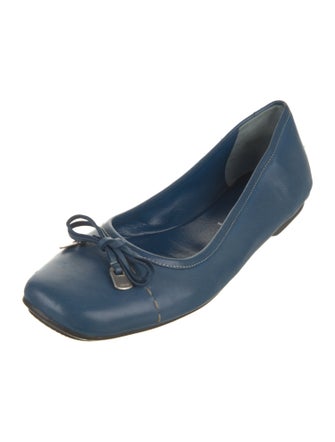 Prada Leather Bow Accents Flats