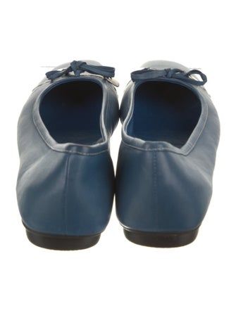 Prada Leather Bow Accents Flats