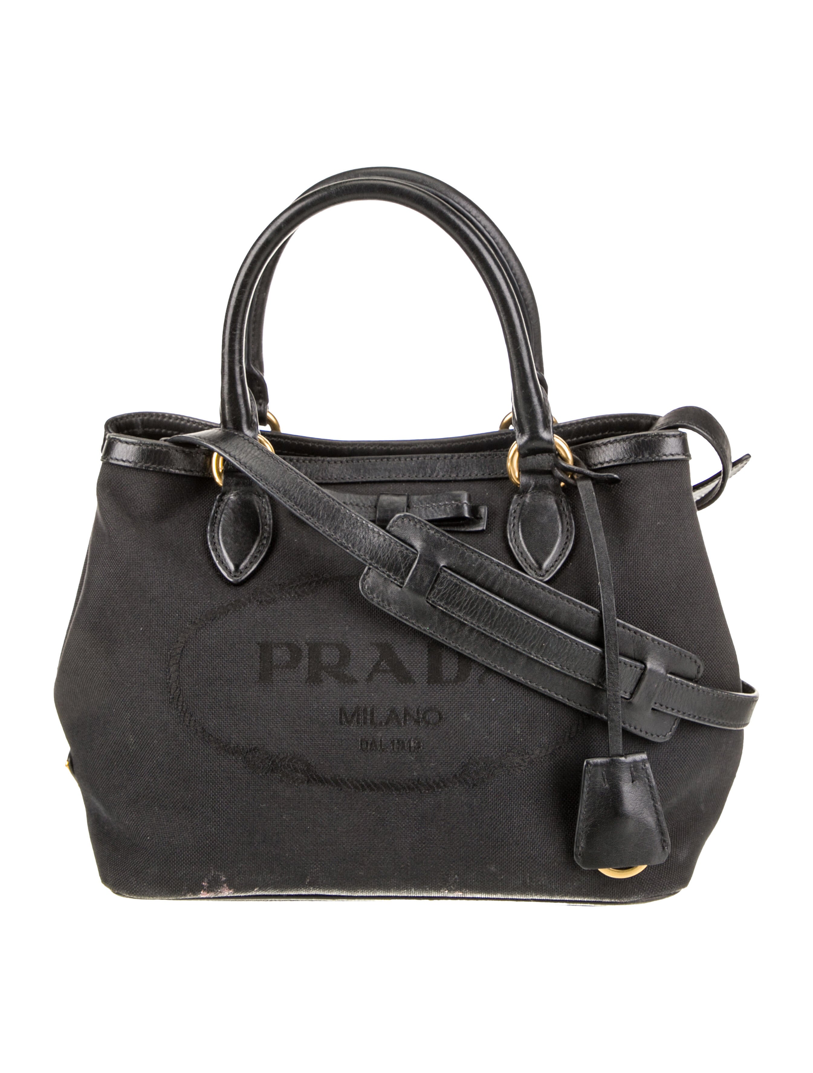 Prada Enameled Metal Triangle Canapa