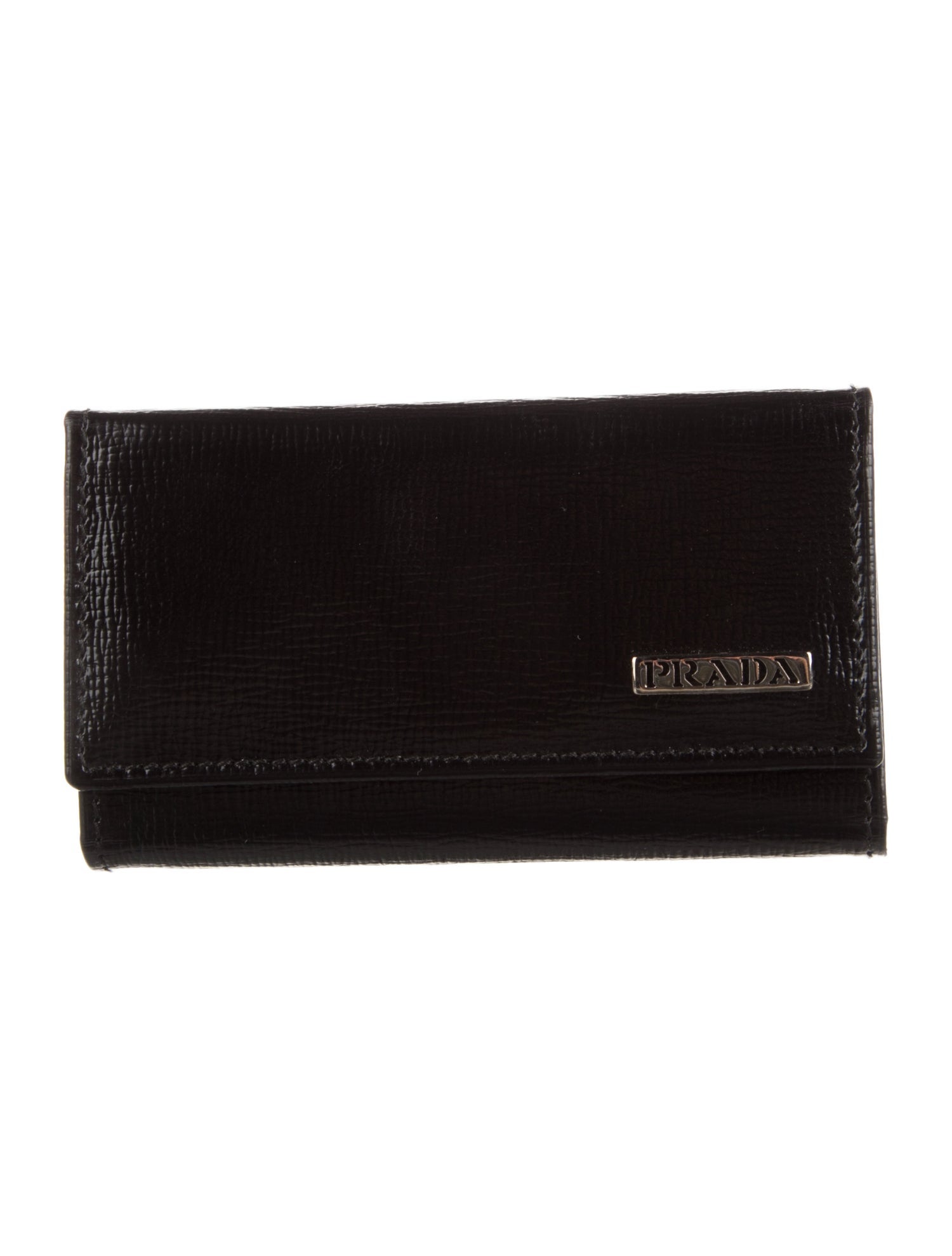 Prada Black Leather Key Holder