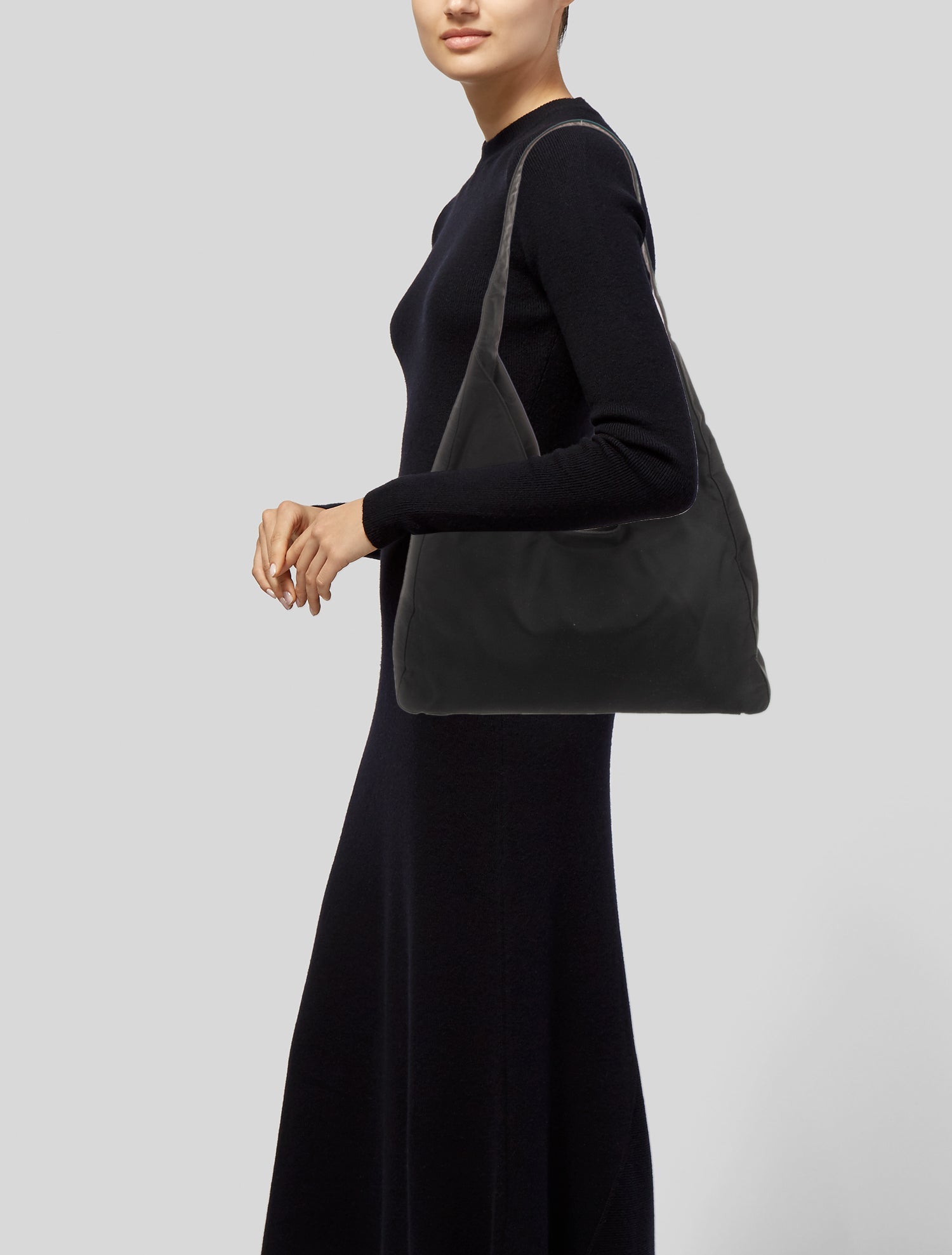 Prada Enameled Metal Triangle Shoulder Bag