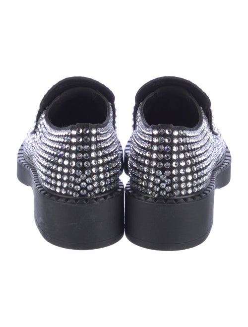 Prada Enameled Metal Triangle Crystal Oxfords