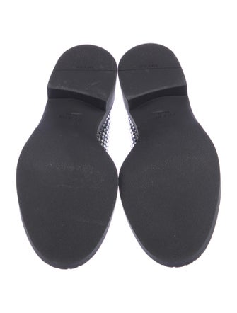 Prada Enameled Metal Triangle Crystal Oxfords