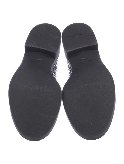 Prada Enameled Metal Triangle Crystal Oxfords