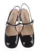Prada Enameled Metal Triangle Patent Leather Slingback Pumps
