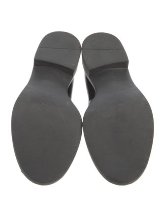 Prada Enameled Metal Triangle Leather Oxfords