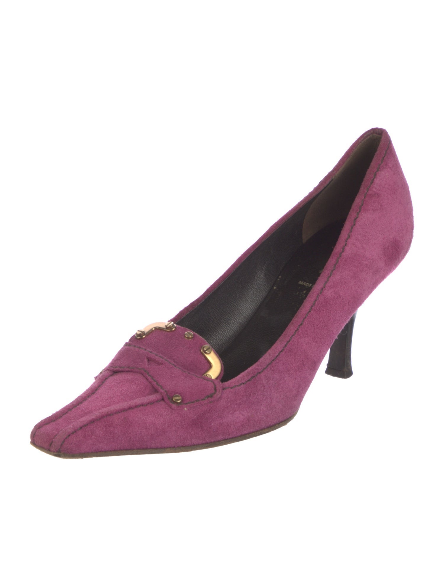 Prada Suede Studded Accents Pumps