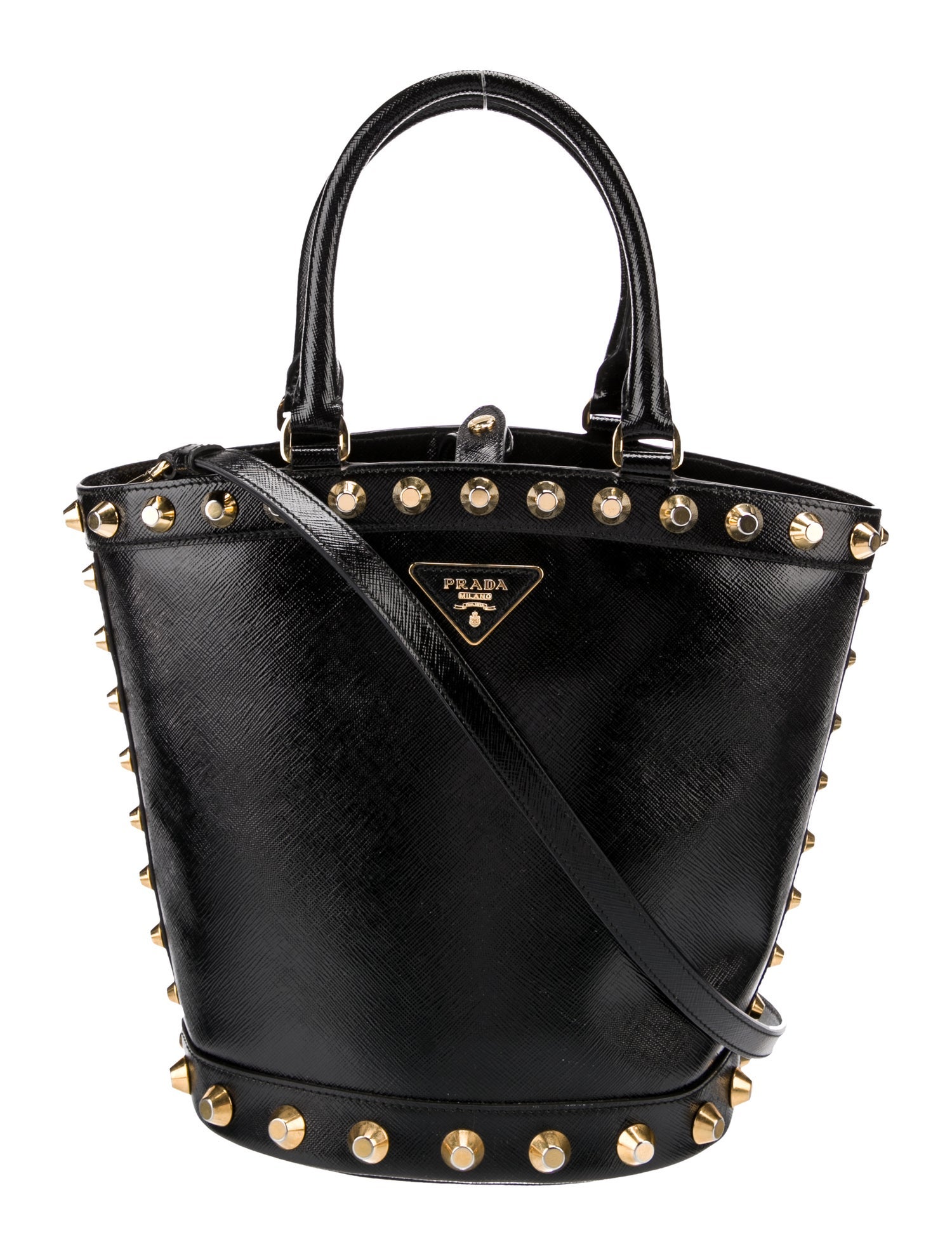 Prada Patent Leather Bucket Bag Small
