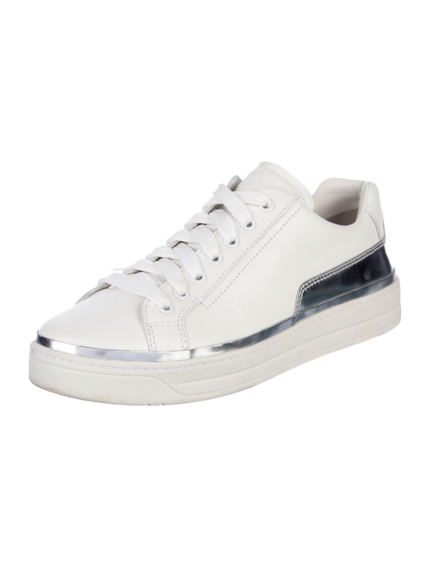 Prada Leather Colorblock Pattern Sneakers