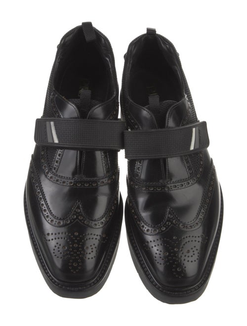 Prada Leather Lasercut Accents Monk Straps