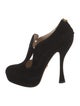 Prada Suede Keyhole Accent Pumps