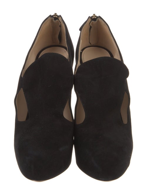 Prada Suede Keyhole Accent Pumps