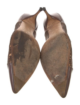 Prada Leather Sequin Embellishments Pumps