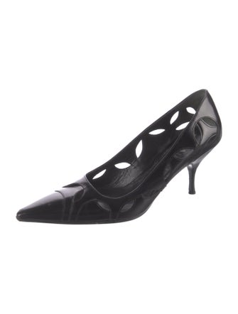 Prada Patent Leather Patterned Pumps