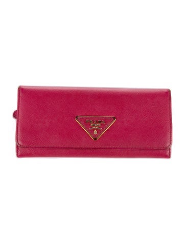 Prada Wallets Saffiano Triangle Leather Continental Wallet