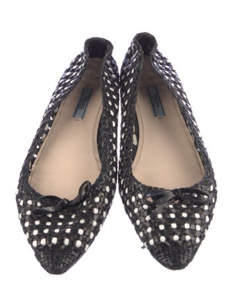 Prada Leather Patterned Flats